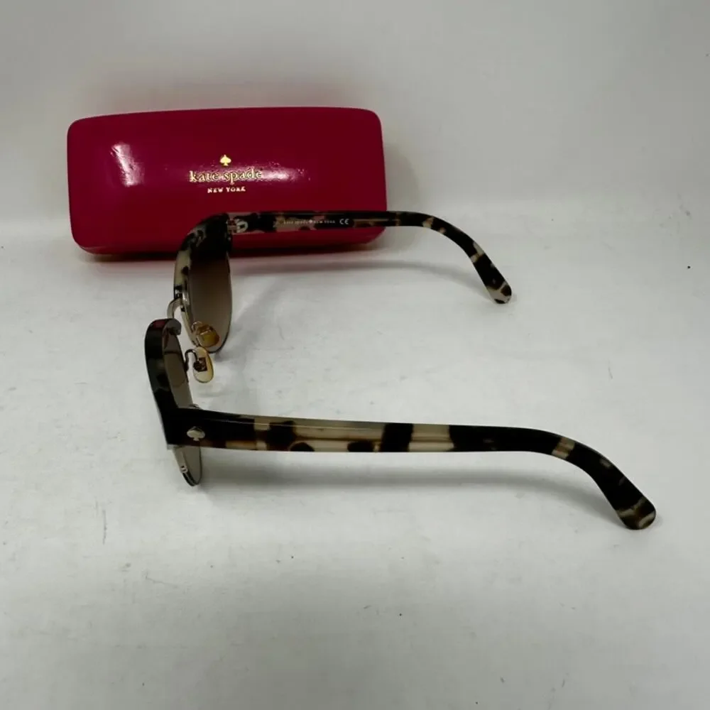 Kate Spade Women's Dark Glasses Cat Eye Tortoise Shell With Case Summer Style